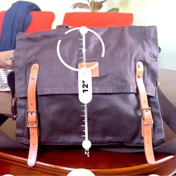 Will Leather Men's Waxed Canvas Carryall Messenger, dark brown,One Size.Like new - Picture 9 of 9